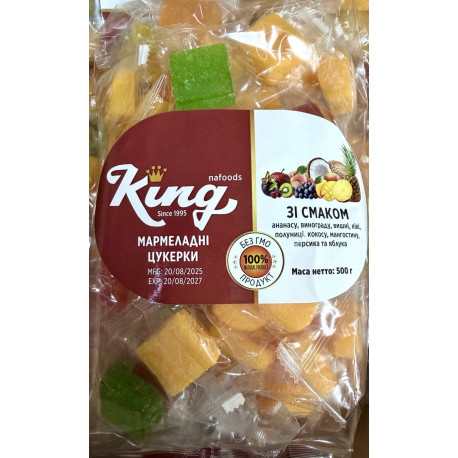 Мармеладні цукерки КУБИКИ МІКС 500 г King